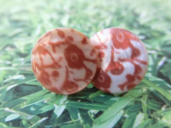 Blumen Ohrstecker Perlmutt Scheiben